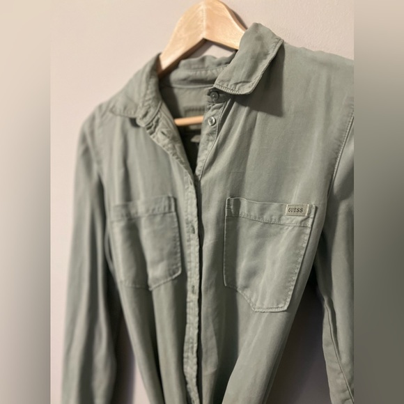 Guess Long Sleeve Belted Shirt Dress | Size XS - Picture 2 of 5
